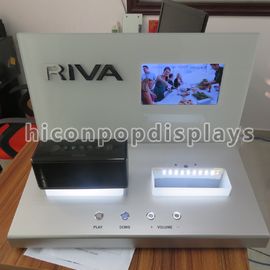 中国 店頭 LCD スクリーンが付いている小型スピーカーのカウンターの表示装置 サプライヤー