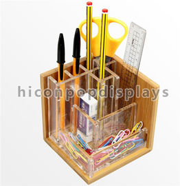 中国 カウンタートップの文房具の木の陳列だなのアクリルの木製のペン/ナイフの陳列台 サプライヤー