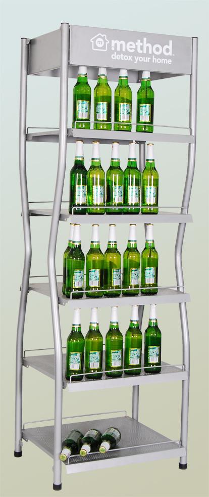 飲み物プロダクトのためのフロアーリングの金属のビール瓶の陳列だな 4 の棚