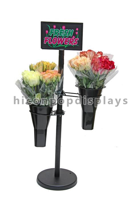 花/植物のための黒い金属の陳列だなの小売りの商品表示