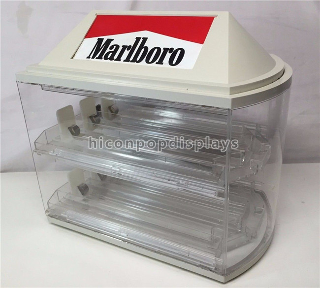 型のアクリルのMarlboroのタバコの陳列ケース透明な磨かれた2 -層にされる
