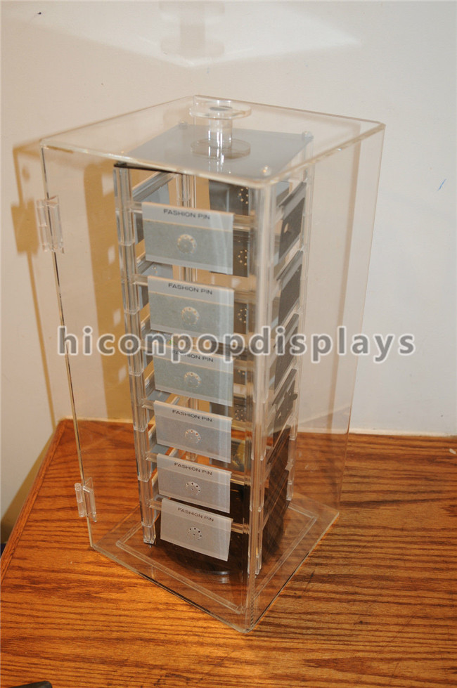 回転宝石類のアクリルの陳列ケース、プレキシガラスのルーサイト アクリル タワーのショーケース