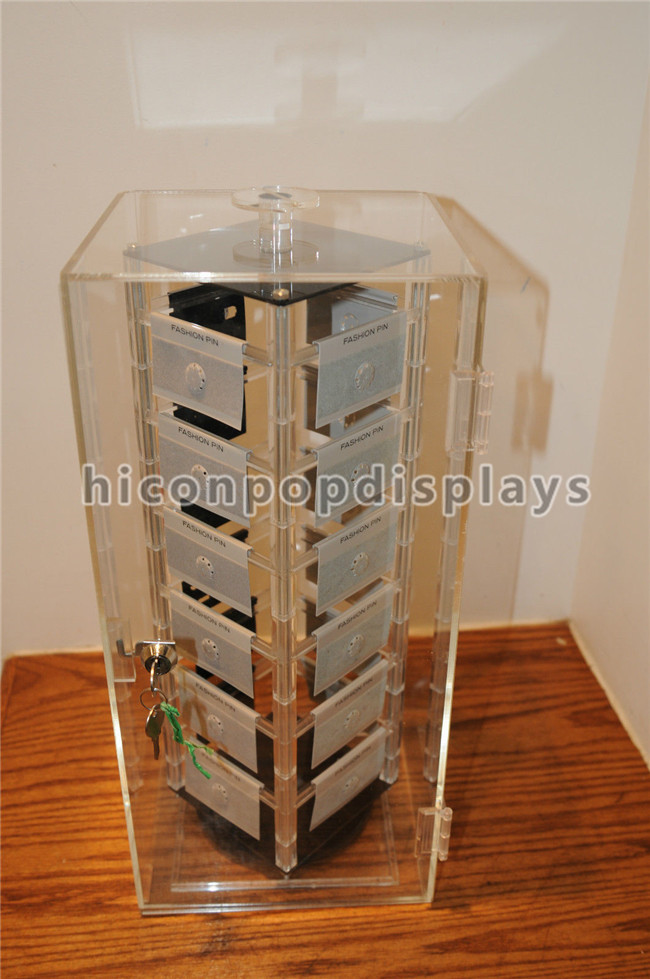 回転宝石類のアクリルの陳列ケース、プレキシガラスのルーサイト アクリル タワーのショーケース