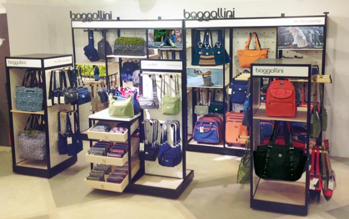袋のための捕獲の消費者洋品店の据え付け品のハンドバッグの表示棚の設計