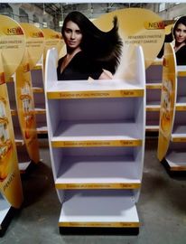 中国 Wood flooring movable hair care shampoo display stand サプライヤー