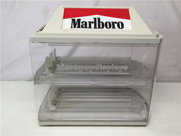 中国 型のアクリルのMarlboroのタバコの陳列ケース透明な磨かれた2 -層にされる サプライヤー