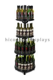 中国 調節可能なワイン ショップの表示据え付け品の4層の小売りのワインの表示タワーの丸型 サプライヤー